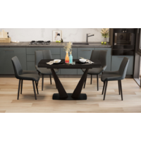 Трия Фабио тип 1 раздвижной (черный муар/стекло матовое черный мрамор) Image #7