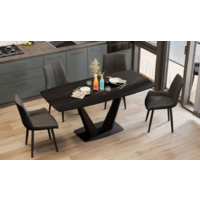 Трия Фабио тип 1 раздвижной (черный муар/стекло матовое черный мрамор) Image #11