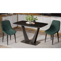 Трия Фабио тип 1 раздвижной (черный муар/стекло матовое черный мрамор) Image #6