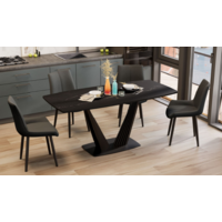 Трия Фабио тип 1 раздвижной (черный муар/стекло матовое черный мрамор) Image #9