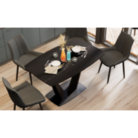 Трия Фабио тип 1 раздвижной (черный муар/стекло матовое черный мрамор) Image #8