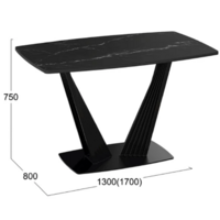 Трия Фабио тип 1 раздвижной (черный муар/стекло матовое черный мрамор) Image #5