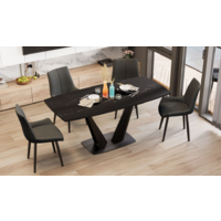 Трия Фабио тип 1 раздвижной (черный муар/стекло матовое черный мрамор) Image #10