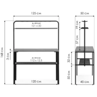 Woodville Нари 120х50х171 (делано/черный матовый) Image #7