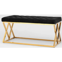 Stool Group Инсигния / BENCH-011-TG (вельвет черный/сталь золото)