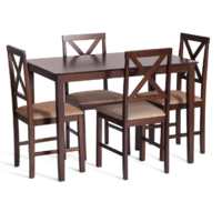 TetChair Hudson Dining Set эконом (дерево гевея/Cappuccino)
