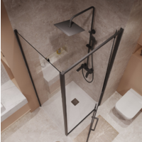 Niagara 80x100x195 NG-85-8AB-A100B-34 (черный матовый/прозрачное стекло) Image #6