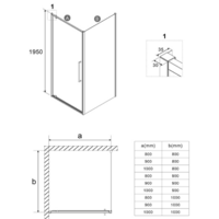Niagara 80x100x195 NG-85-8AB-A100B-34 (черный матовый/прозрачное стекло) Image #10