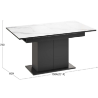 Трия Детройт Тип 3 раздвижной / 272471 (черный/белый мрамор) Image #10