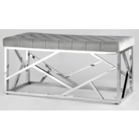 Stool Group Арт Деко BENCH-016-GR (вельвет серый/сталь серебристый)