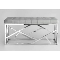 Stool Group Арт Деко BENCH-016-GR (вельвет серый/сталь серебристый) Image #2