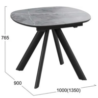 Трия Найтон Тип 1 раздвижной (черный муар/керамика матовая/серый мрамор) Image #9