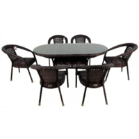 AIKO CAMELLIA с овальным столом 7019П Серо-коричневый