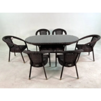 AIKO CAMELLIA с овальным столом 7019П Серо-коричневый Image #3