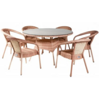 AIKO DECO 6 с круглым столом D130 7035П светлый Image #1