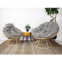 M-Group Папасан мини / 12890509 (бежевый ротанг/серая подушка) Image #3