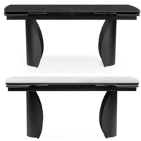 Woodville Готланд 160-220х90х79 / 553534 (белый мрамор/черный) Image #13