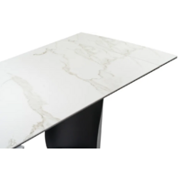 Woodville Готланд 160-220х90х79 / 553534 (белый мрамор/черный) Image #5