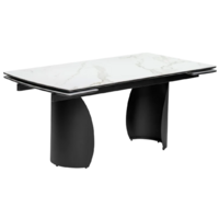 Woodville Готланд 160-220х90х79 / 553534 (белый мрамор/черный)