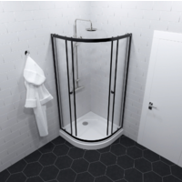 Saniteco SNT-801 90х90 c поддоном (черный/прозрачное стекло) Image #2