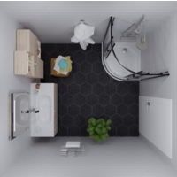 Saniteco SNT-801 90х90 c поддоном (черный/прозрачное стекло) Image #5