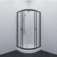 Saniteco SNT-801 90х90 c поддоном (черный/прозрачное стекло) Image #8