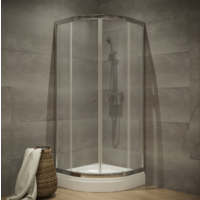 Saniteco SNT-803 90х90 с поддоном (хром/прозрачное стекло) Image #3