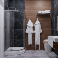 Saniteco SNT-803 90х90 с поддоном (хром/прозрачное стекло) Image #7