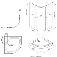Saniteco SNT-803 90х90 с поддоном (хром/прозрачное стекло) Image #10