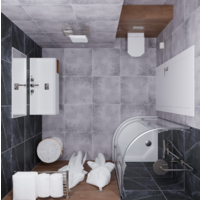 Saniteco SNT-803 90х90 с поддоном (хром/прозрачное стекло) Image #4