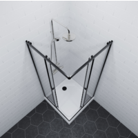 Saniteco SNT-802 Cube 90х90 с поддоном (черный/прозрачное стекло) Image #3