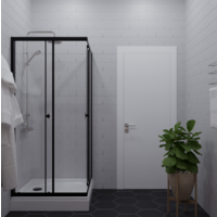 Saniteco SNT-802 Cube 90х90 с поддоном (черный/прозрачное стекло) Image #4