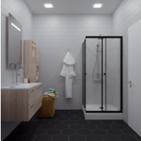 Saniteco SNT-802 Cube 90х90 с поддоном (черный/прозрачное стекло) Image #5