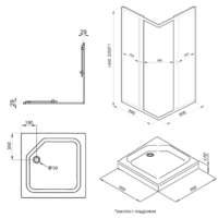 Saniteco SNT-802 Cube 90х90 с поддоном (черный/прозрачное стекло) Image #8