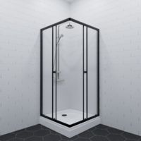 Saniteco SNT-802 Cube 90х90 с поддоном (черный/прозрачное стекло) Image #6