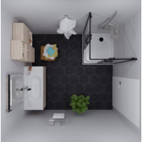 Saniteco SNT-802 Cube 90х90 с поддоном (черный/прозрачное стекло) Image #2