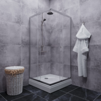 Saniteco SNT-804 Cube 90х90 с поддоном (хром/прозрачное стекло) Image #7