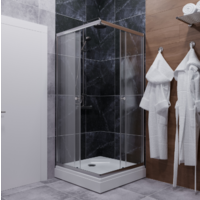 Saniteco SNT-804 Cube 90х90 с поддоном (хром/прозрачное стекло) Image #6