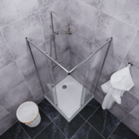 Saniteco SNT-804 Cube 90х90 с поддоном (хром/прозрачное стекло) Image #3