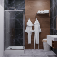 Saniteco SNT-804 Cube 90х90 с поддоном (хром/прозрачное стекло) Image #5