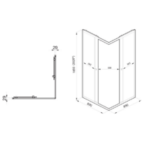 Saniteco SNT-804 Cube 90х90 без поддона (хром/прозрачное стекло) Image #3