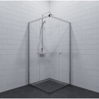 Saniteco SNT-804 Cube 90х90 без поддона (хром/прозрачное стекло) Image #2