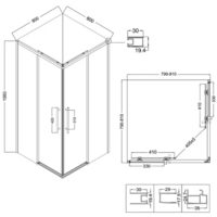 Niagara NG-6828-34BLACK 80x80x195 (черный матовый/прозрачное стекло) Image #14