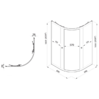 Saniteco SNT-803 90х90 без поддона (хром/прозрачное стекло) Image #8