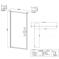 Niagara 90x100x195 NG-85-9AB-A100B-34 (черный матовый/прозрачное стекло) Image #13