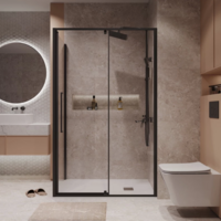 Niagara 90x100x195 NG-85-9AB-A100B-34 (черный матовый/прозрачное стекло) Image #10