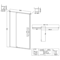 Niagara 120x90x195 NG-85-12AB-A90B-34 (черный матовый/прозрачное стекло) Image #12