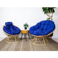 M-Group Папасан / 12840510 (бежевый ротанг/синяя подушка) Image #3