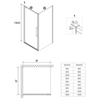 Niagara 100x100x195 NG-85-10AB-A100B-34 (черный матовый/прозрачное стекло) Image #10