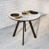 ВВР Элип-1 мрамор белый/черный профиль, стекло ф/п Ст87636